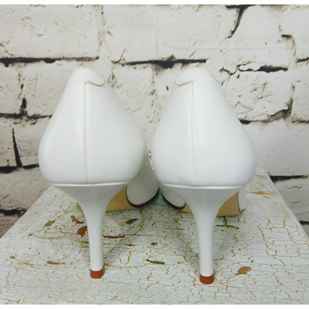 Micael Shannon White Leather Heel Chesney 7.5 - Picture 4 of 5